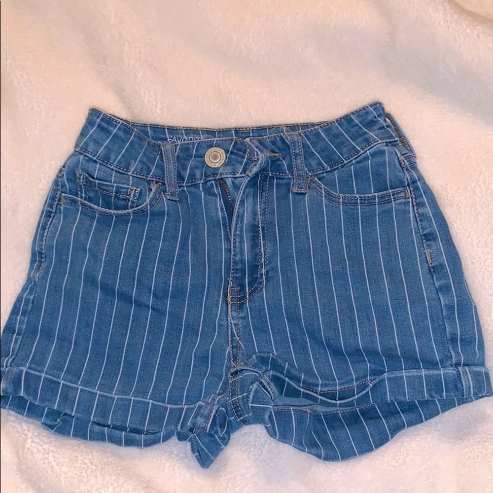 High-Rise Shortie Denim Shorts